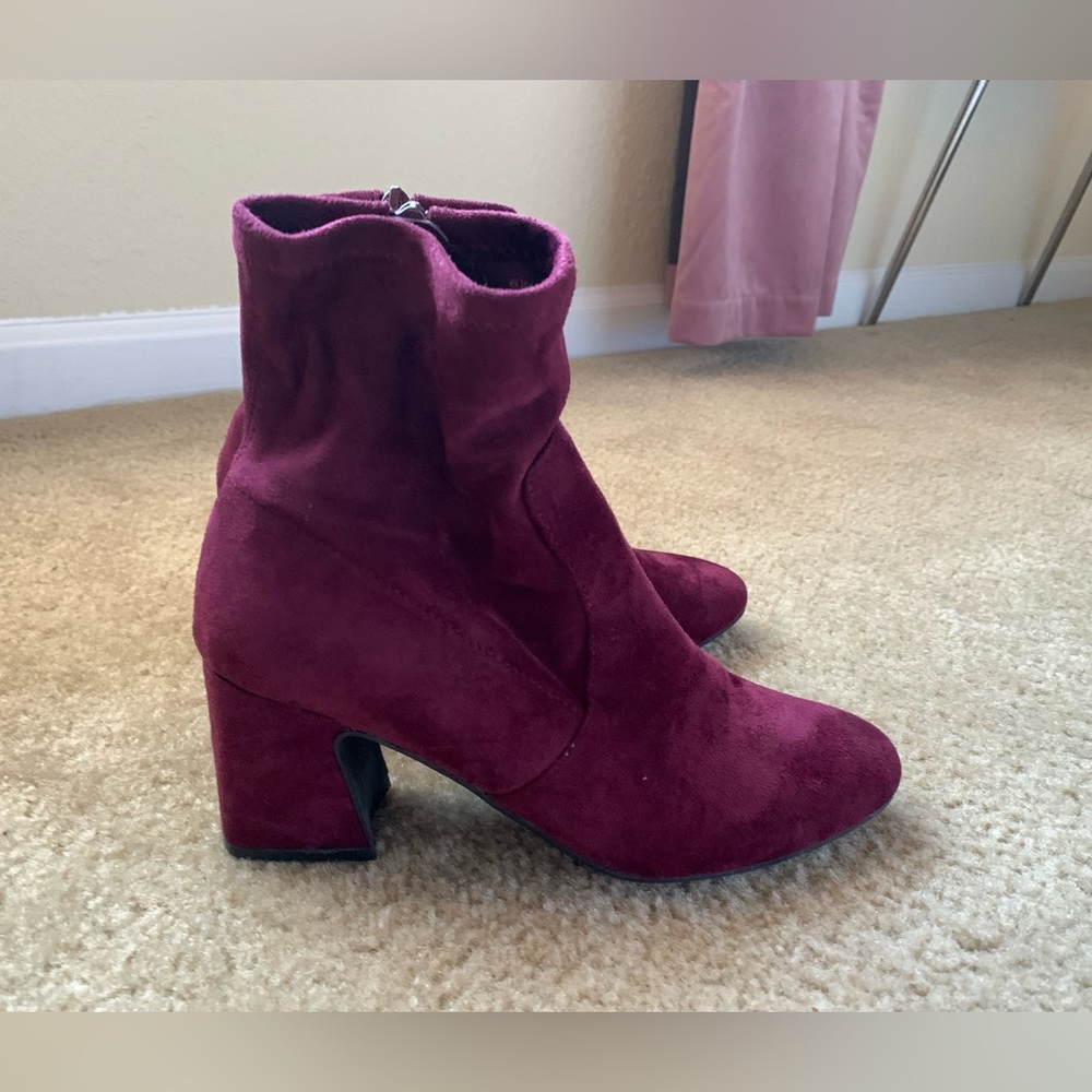 Forever 21 Purple Velvet Booties